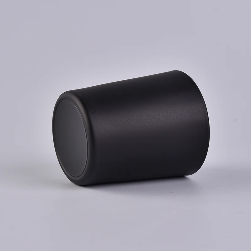 Matte black glass votive candle holder