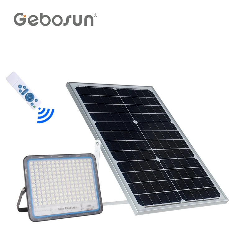 GEBOSUN New design high quality remote control waterproof ip65 40 60 100 200 300 watt solar led flood light