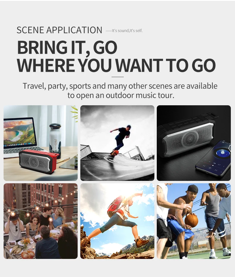 Silicon Case Outdoors Portable Waterproof IPX7 Wireless Bluetooth Speakers - ANKUX.COM