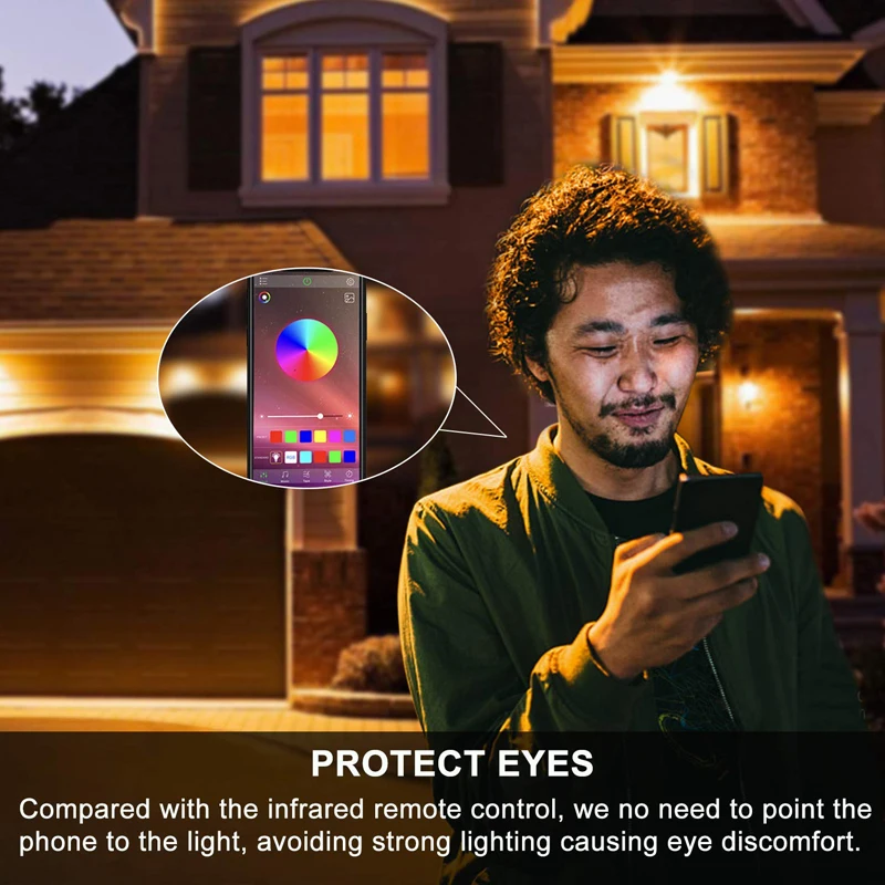 Bluetooth LED Flood Light Solar Power RGBW 30W APP Remote Control Smart House Floodlights IP65 Outdoor LED Spotlight Group Contr