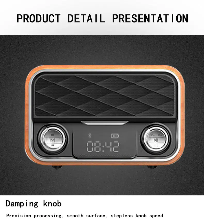 Hand-free TF Card Tabletop Alarm Clock Wireless Bluetooth Speaker With FM Radio - ANKUX.COM
