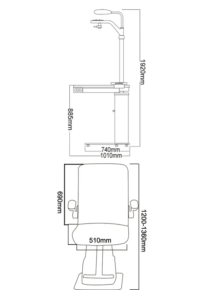 Rightway Brand combined table and chair ophthalmic refraction chair unit CT-400B