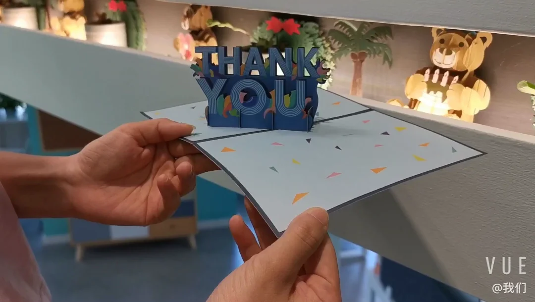 Paper Craft Printing 3d Pop Up Thank You Card Custom With Logo - Buy