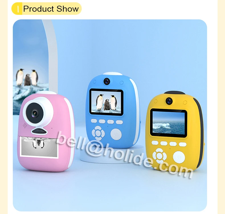 Instant Print Digital Camera with Zero Ink Printing for Girls & Boys 2 inch LCD Display Auto-Focusing