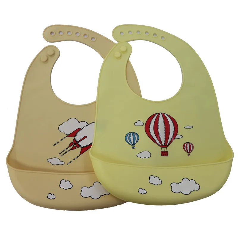 定制防水硅胶婴儿围兜带面包屑捕手可重复使用婴儿出牙幼儿围兜