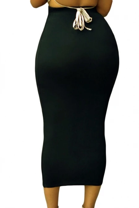 Solid Black High-waisted Bodycon Maxi Long Skirt For Women - Buy Skirt ...