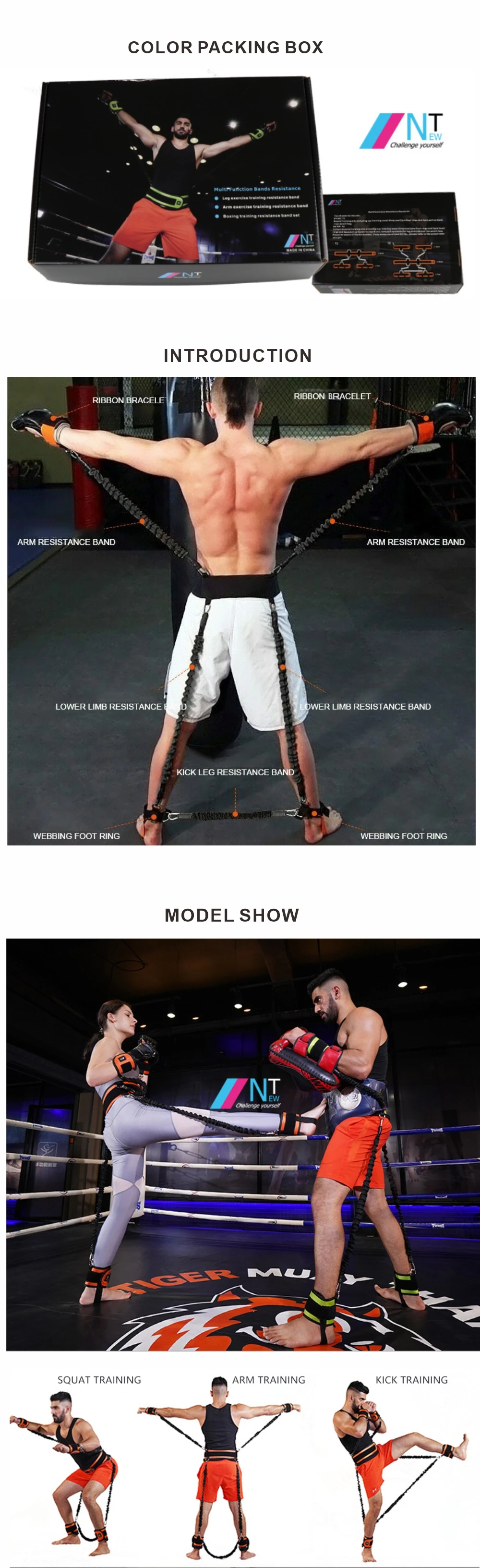 Wholesale Boxing Training Resistance Band Set Enhance Explosive Power