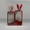 rabit liquid water glitter phone case cover with electroplated laser design cute phone case for iphone 6 7 8 x xr xs max