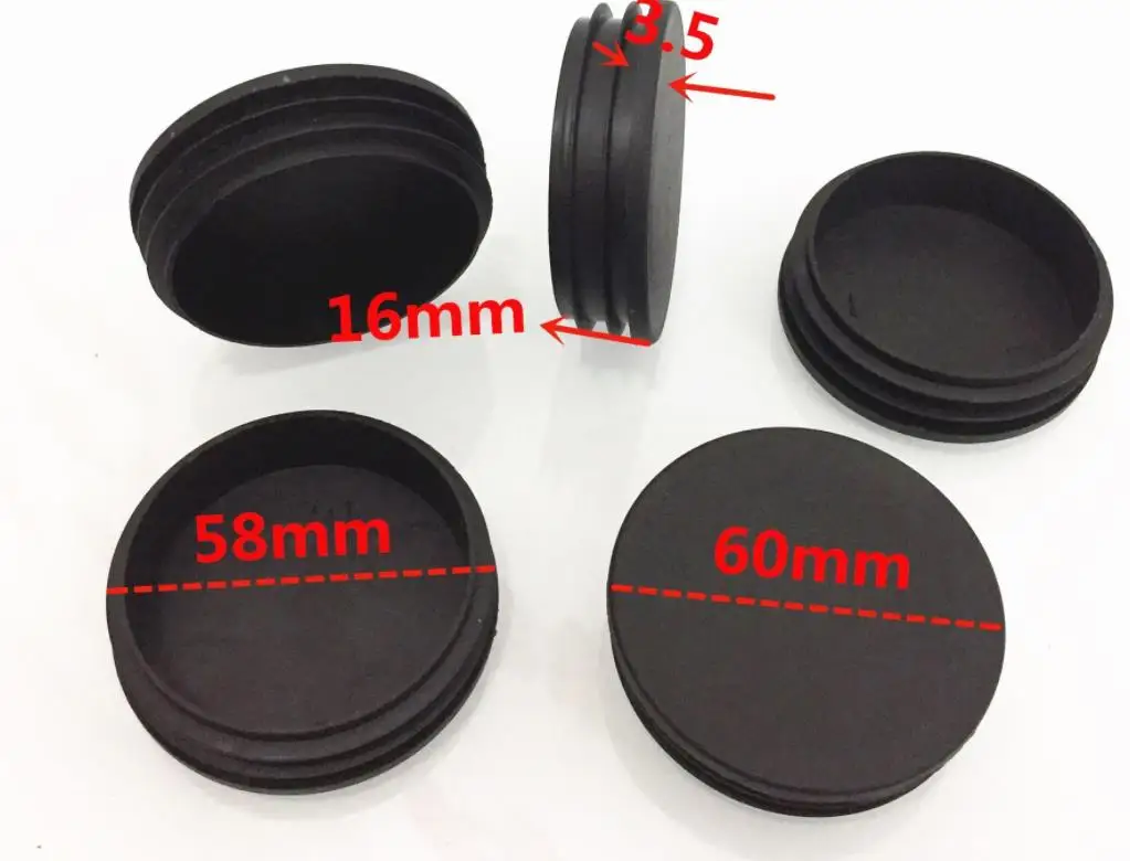 Rubber Silicone Black Round Plastic Plugs Glide Insert End Caps For ...