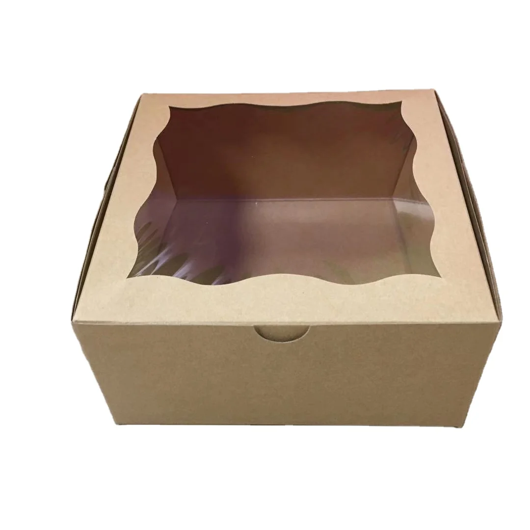 Kraft Paper Bakery Boxes Single Pastry Box Packaging With Clear Display Window Donut Mini Cake Pie Slice Dessert Treat Boxes Buy Cakes And Pastries Packaging Cheese Slice Packaging Food Grade Paper Box Product