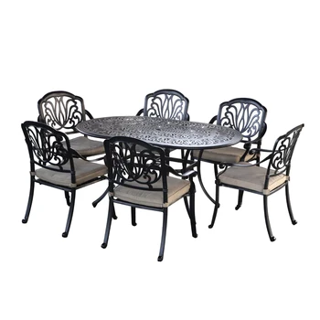 Garden Oval Cast Aluminum Patio Furniture 6 Seater Patio Set Buy Aluminum Patio Furniture Oval Cast Aluminium Patio Set 7 Piece Cast Aluminum Outdoor Dining Set Product On Alibaba Com