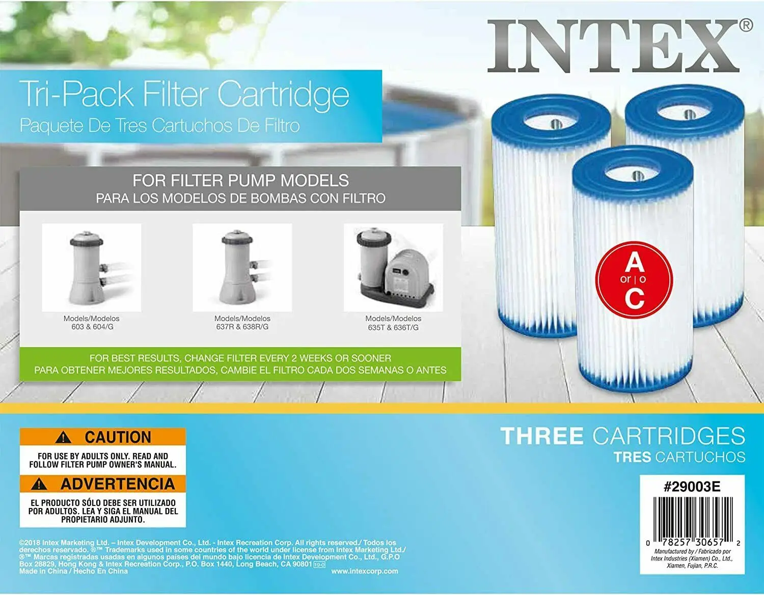 29003 Intex Intex 29003 Filter Cartridge - 3-Pack Pool Accessories