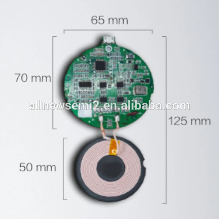 Customized high quality 15W single coil fast charger pcba solution QI certified high efficiency wireless charging module 12V