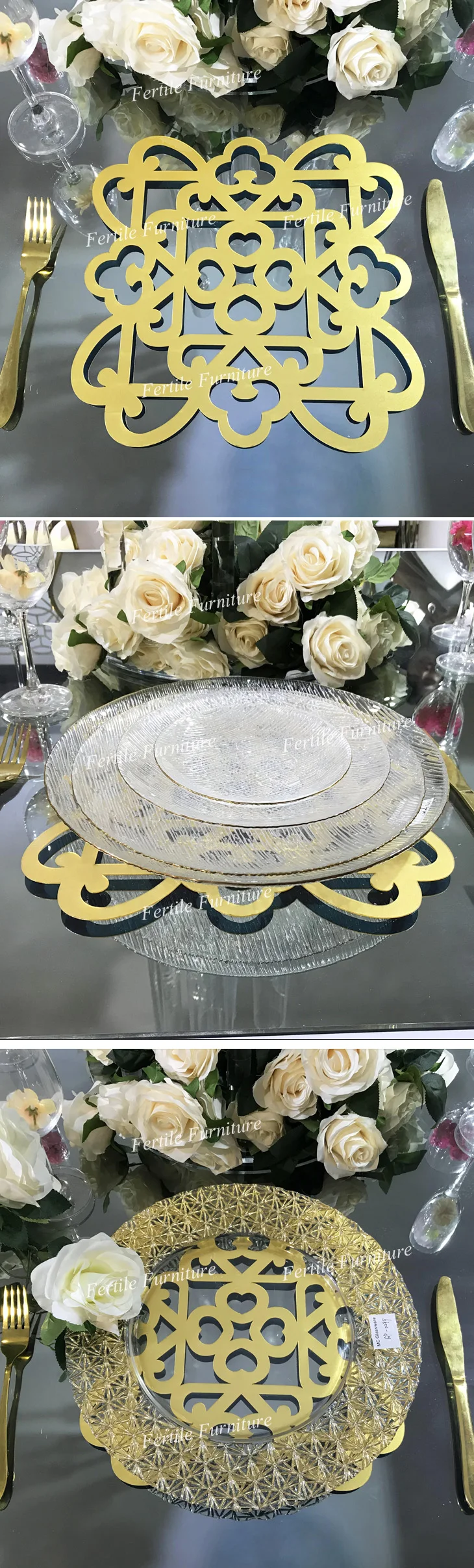 Wedding Planning Design Under Plate Mat Gold Design Event Decoration