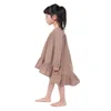Boutique Pattern Girls High Quality plain Cotton cotton linen dress Children Clothes Wholesale girl dress