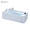 Nice quality dual-side skirt 400mm 1 person acrylic rectangle massage bathtub