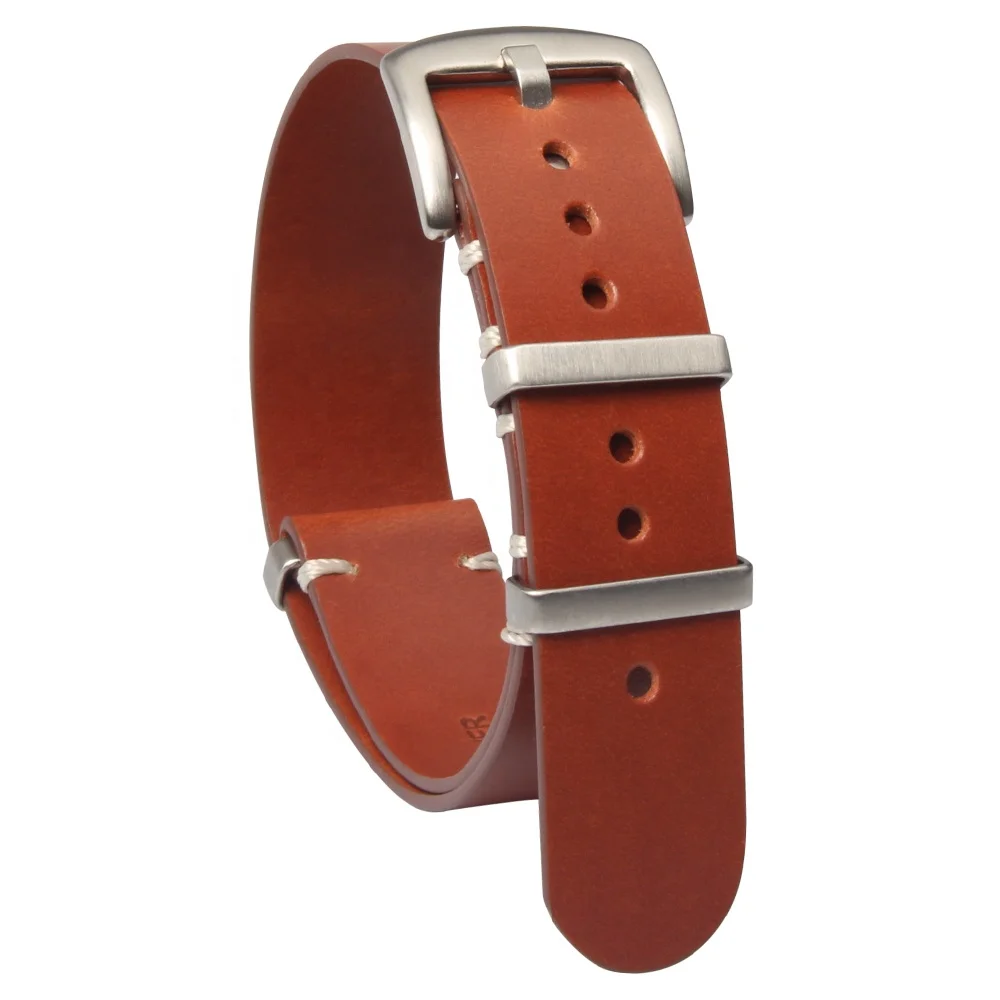 High Quality Nato Leather Watch Bands 20mm 22mm Genuine Leather Watch