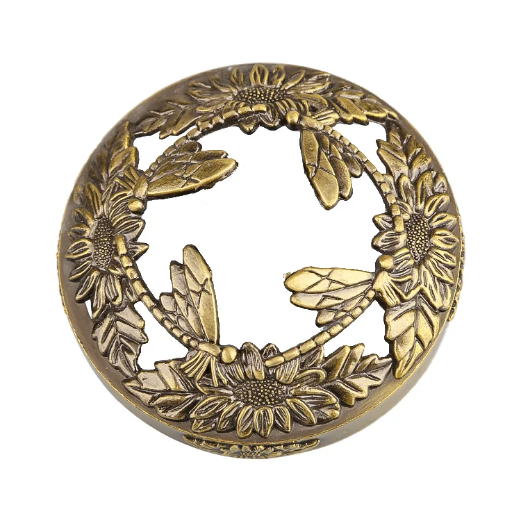 Alloy Animal Dragonfly Round Candle Jar Toppers 8.5cm Scented Candle Lid Bronze Candle Glass Jar