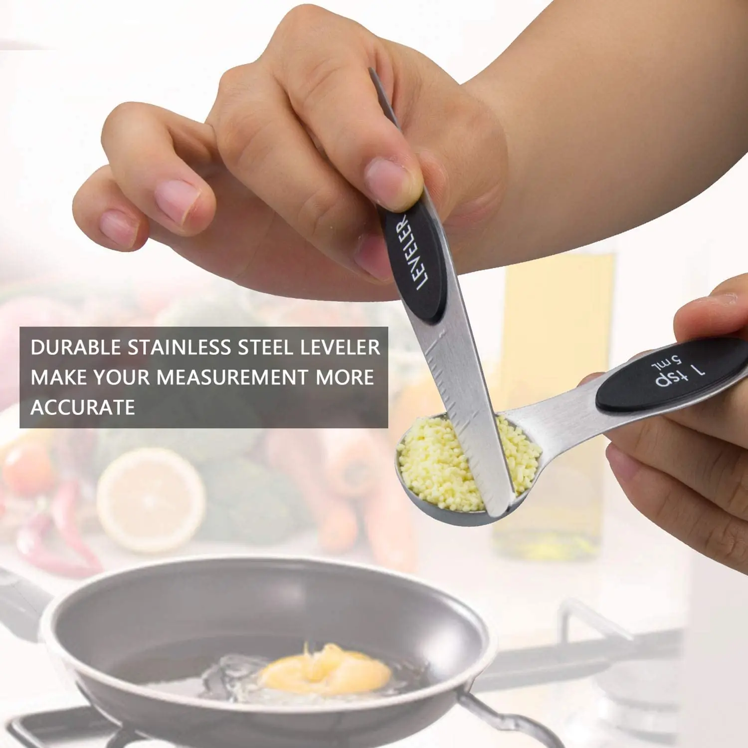 Premium Magnetic Double Ended Stainless Steel Measuring Spoons Set