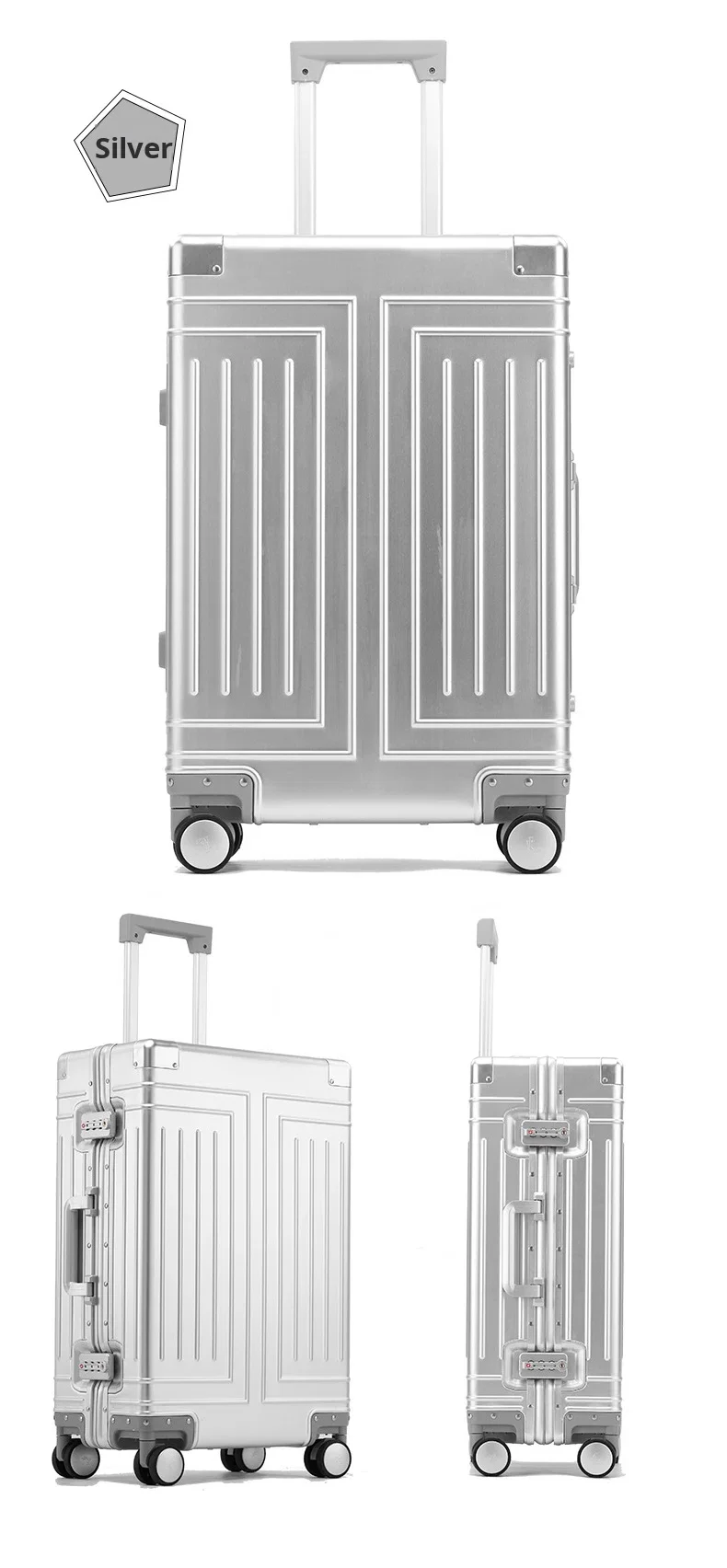 product 2026 modern design aluminum luggage carry on boarding 20 in durable trolley suitcase tsa lock business metal travel case-23