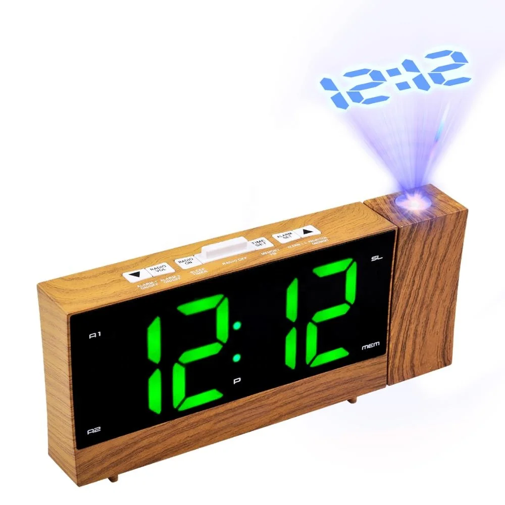 High Tech Multi Color Led Light Digital Alarm Clock With Time