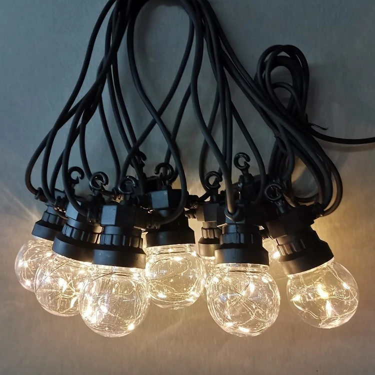 Hot Selling Low Price Holiday Festival Lighting Outdoor USB Connection Port G50 Solar LED Bulb String Lights