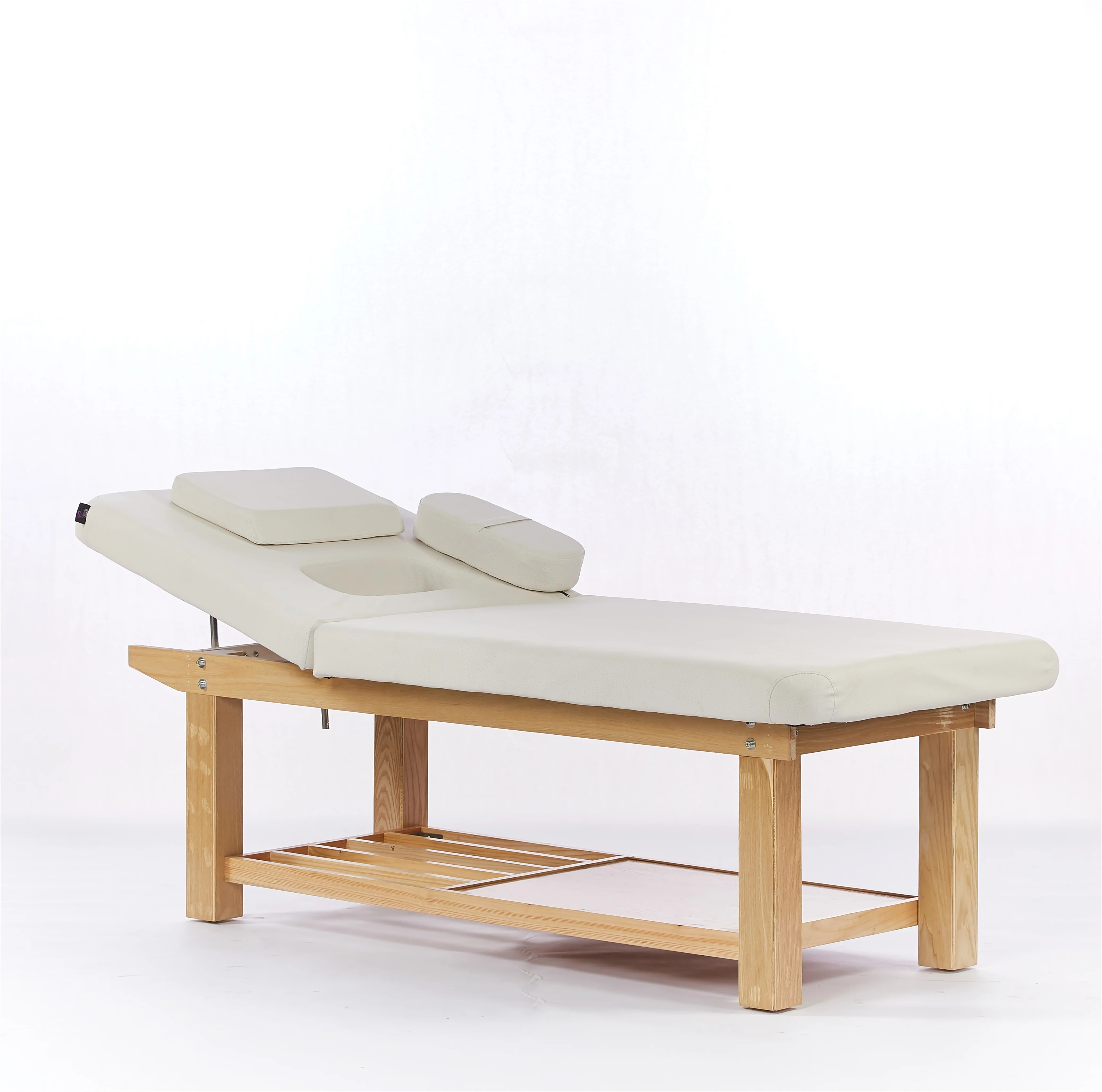 现代批发白色木制框架按摩床泰式按摩床