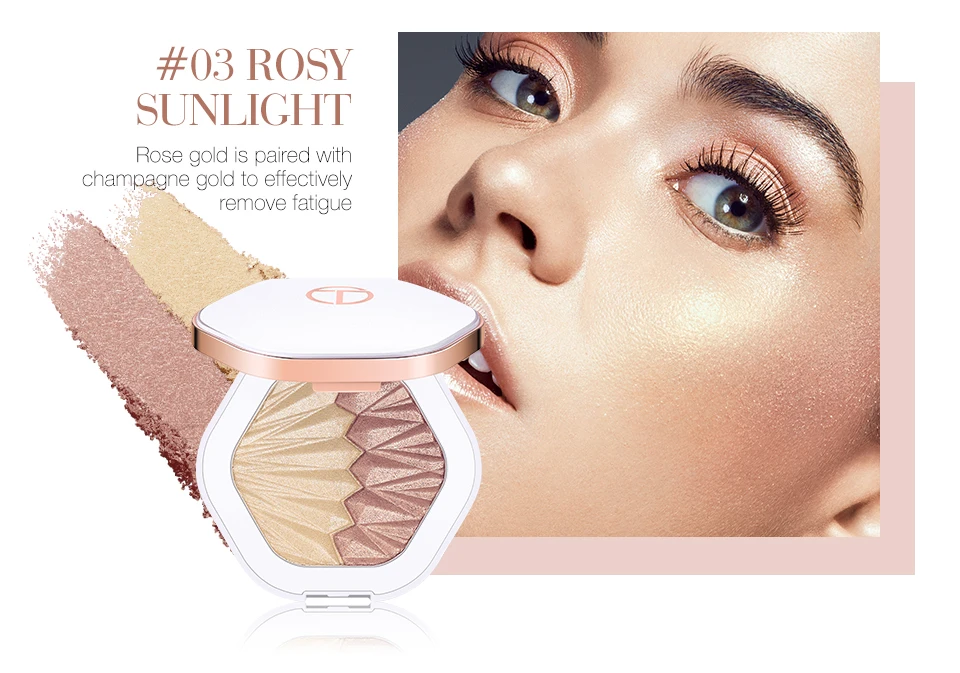 O.two.o Highlighter Powder Palette 2 In 1 Contour Pressed Powder Long