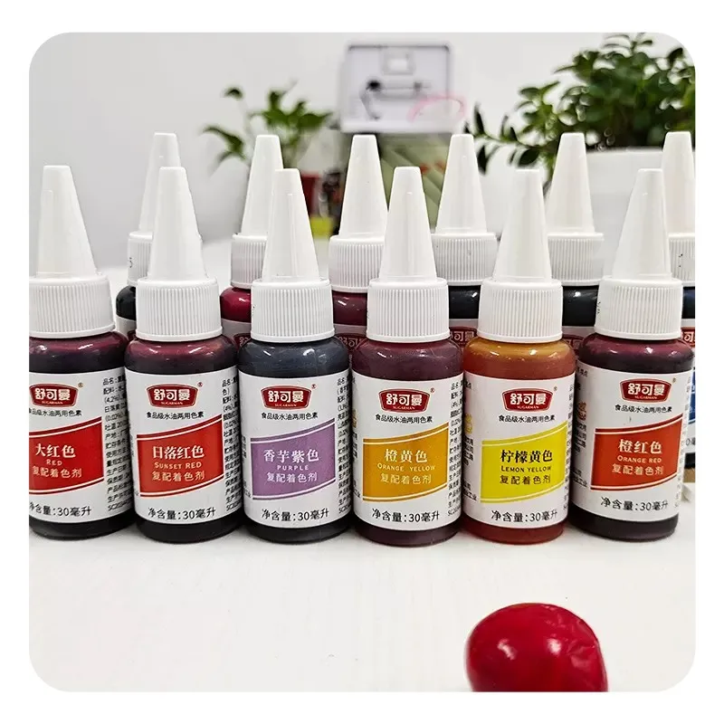 Factory Supply Edible Food Coloring 12 Gel Colors 30ml Bottle Pack