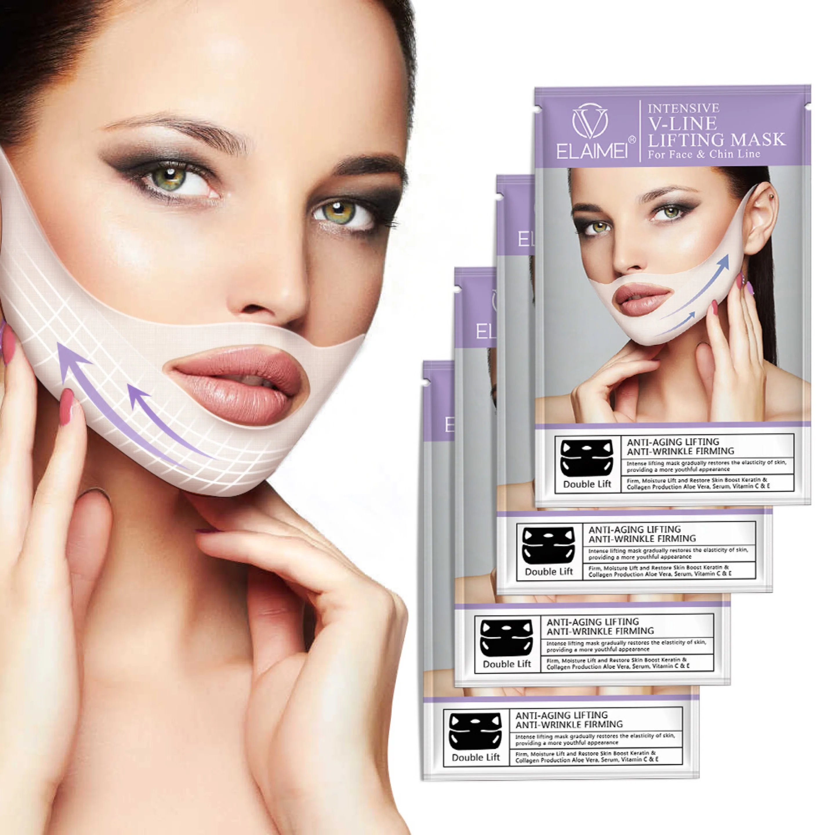 Low Price Beauty Face And Chin Line Up Elaimei Intensive Double V Ined Lifting Patch V Shape
