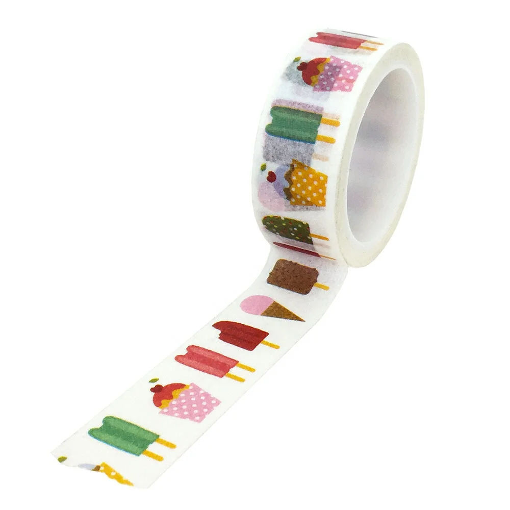 卡通冰淇淋冰棒棒图案 diy 装饰贴纸手账户和纸胶带 washi 磁带制造商