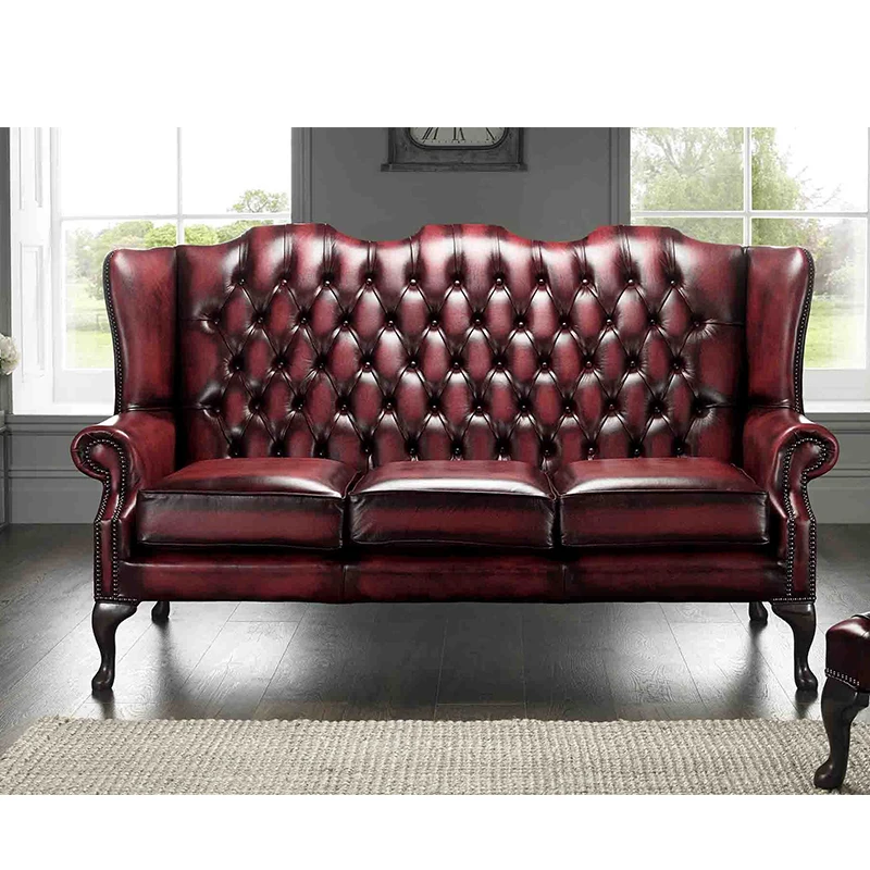 Highback Chesterfield Sofa Blue Leather Or Living Room Furniture Buy
