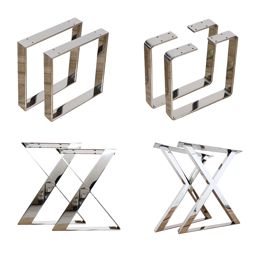 Factory Price Customize Shiny Square Iron Stainless Steel Table Legs Chrome Dining Table Base Coffee Table Leg For Furniture