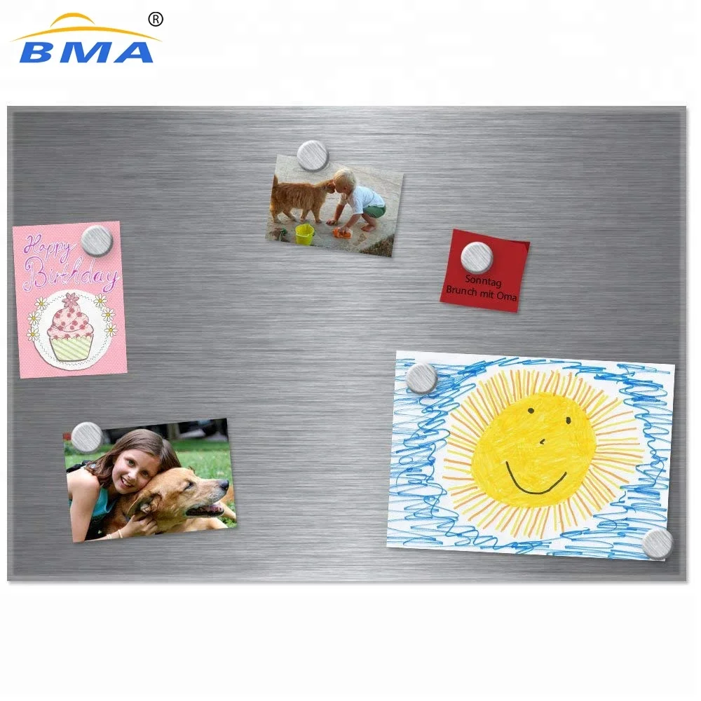 Simple Design Stainless Steel Metal Office  Memo Board Notice Board With Cork