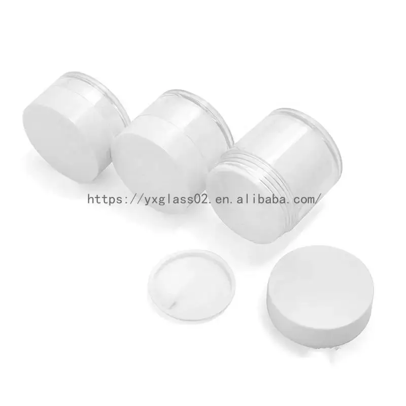 Wholesale Acrylic bilayer body scrub container Plastic cream bottle for Slimming/day/night skincare cream20g30g50g100g details