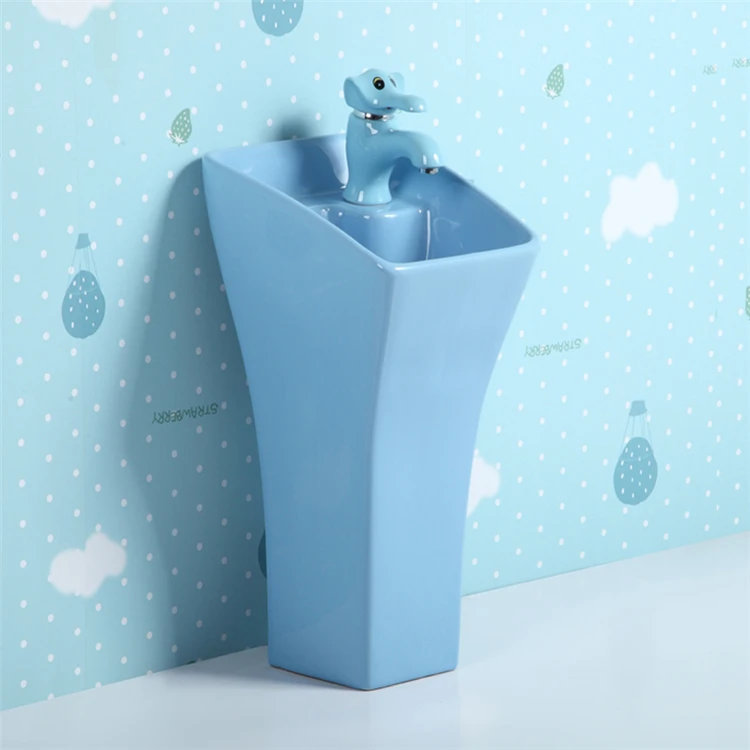 Modern high quality european style bathroom wash basin sink ceramic pedestal basin