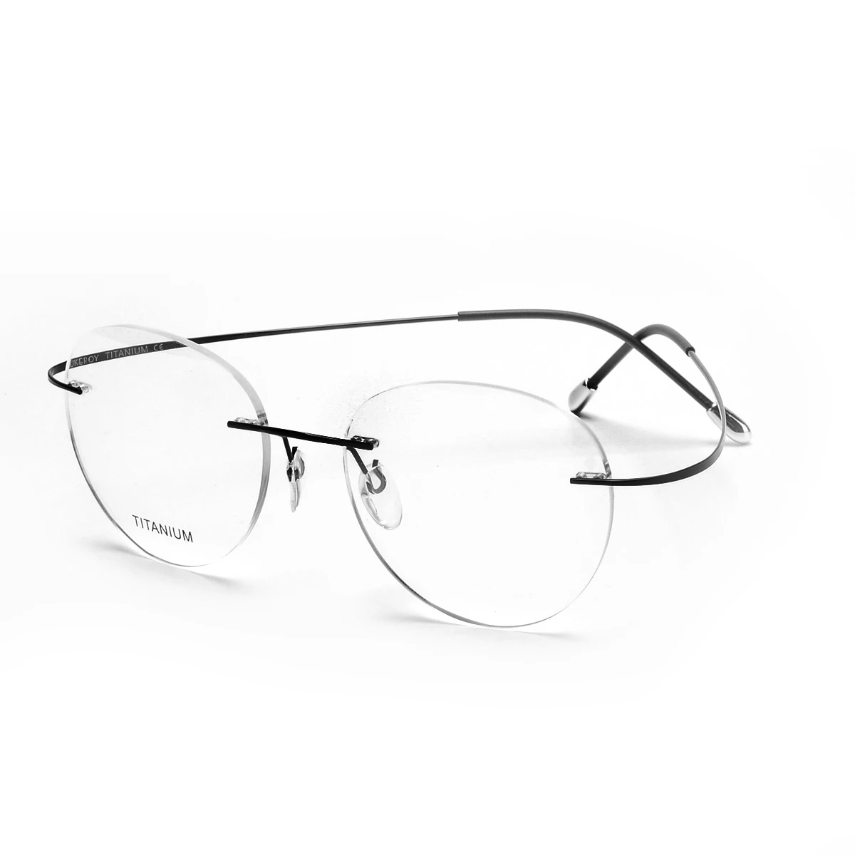 Mens Pure Titanium Rimless Glasses Frames Myopia Optical Frame Ultra Light Titanium Frameless 