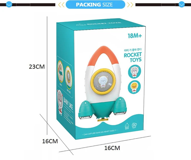Spray rotating rocket baby plastic water shower toy for bath.jpg