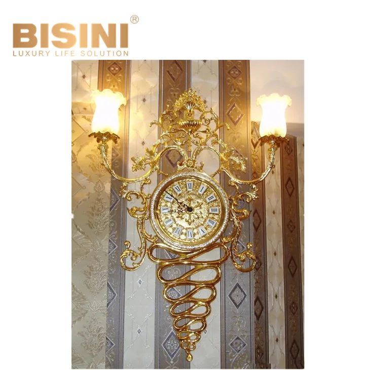 Gorgeous Gilt Brass With 24k Gold Plated Decorative Wall Clock Luxury 