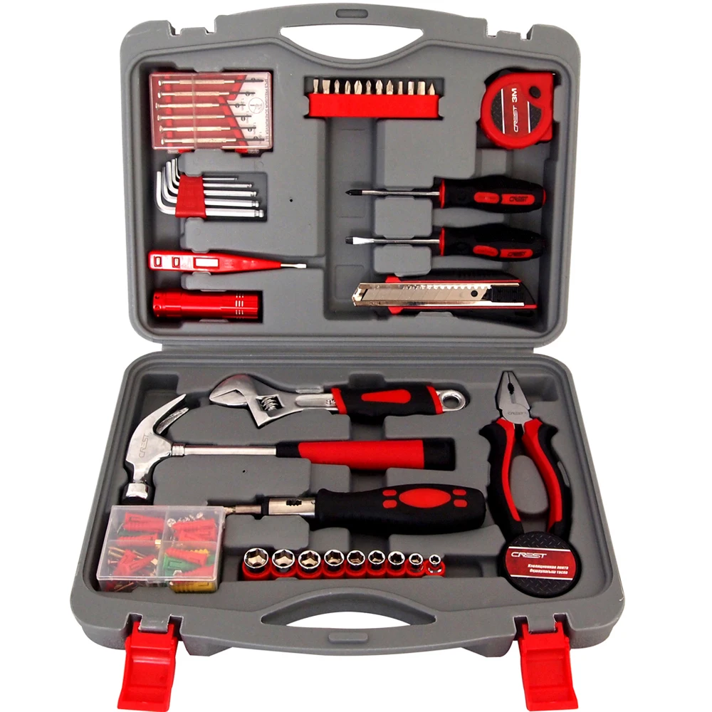 
120pcs Promotional household repair set of home tools with plastic box tool kit 