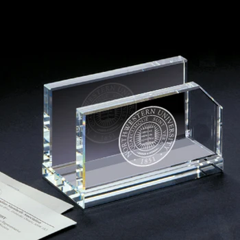 Engraved Crystal Business Card Holder For Desk Office Mh B0210