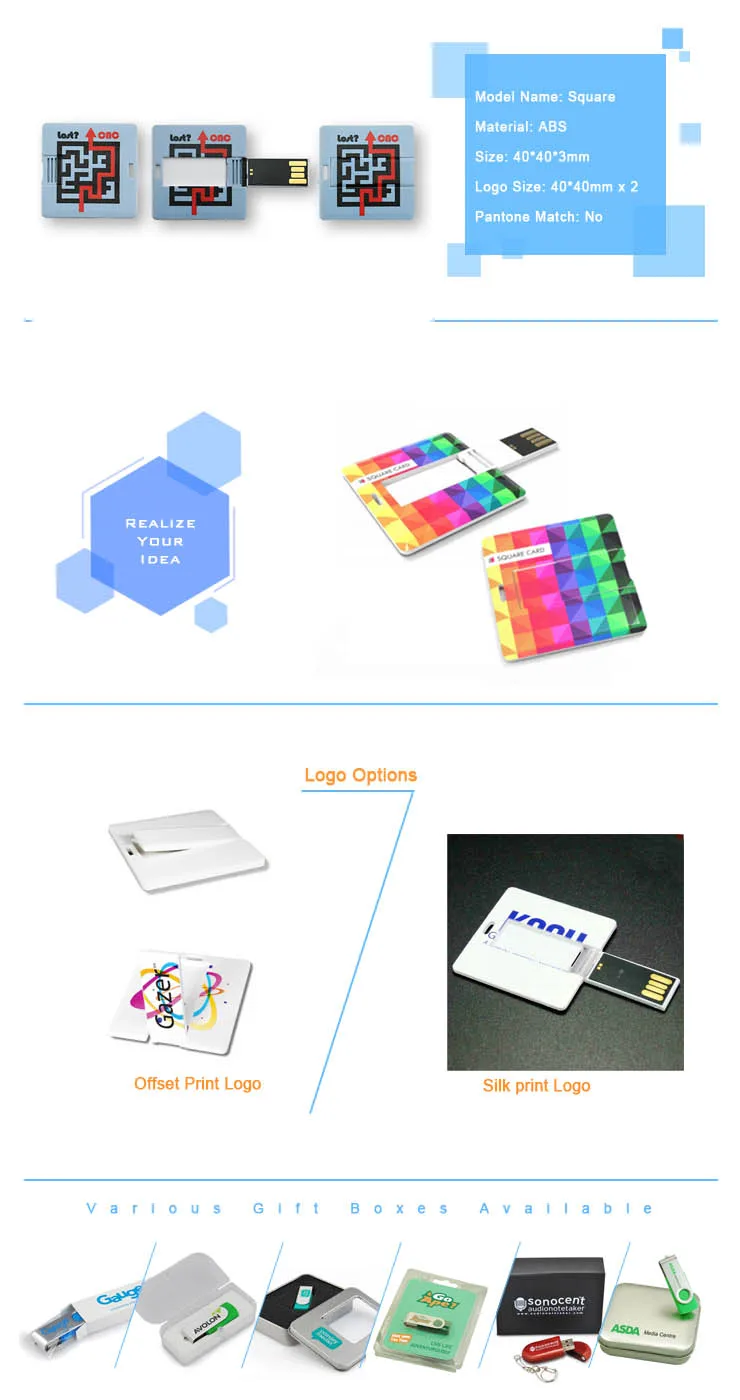 Customized Design Picture Logo USB 2.0 credit card 4GB 8GB cheap usb memory stick plastic visit card - ANKUX.COM