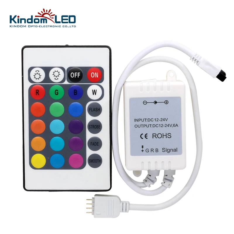 DC12~24V 144W 3 Channel RGB LED Strip control 24keys IR RGB Remote Dimmer Controller