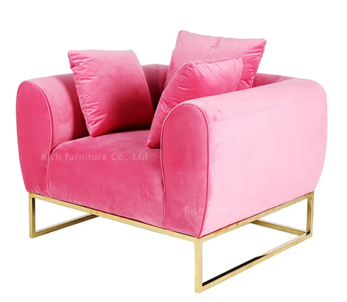 Family Sofa Sets European Modern Single Seat Furniture Velvet Fabric