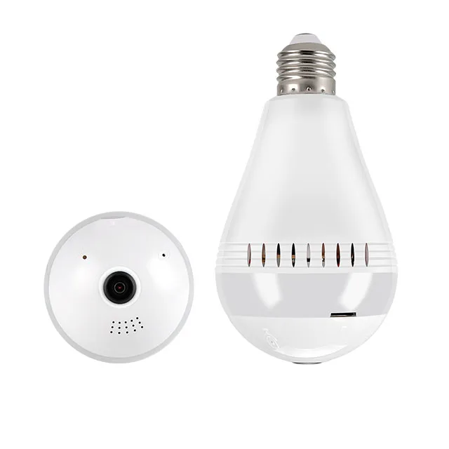 
360 degree wifi 1080p fisheye ip bulb security surveillance bulb cctv camera with night vision 