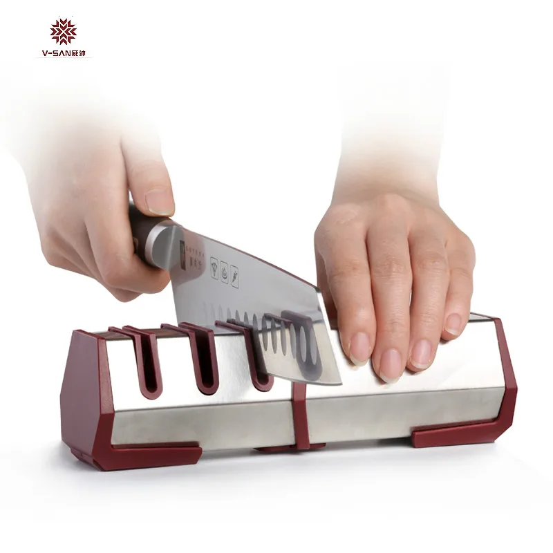 Vsan Professional Kitchen Knife Sharpener Diamond And Carbide Knife