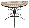 mosaic outdoor metal half moon round Art Deco Console Table