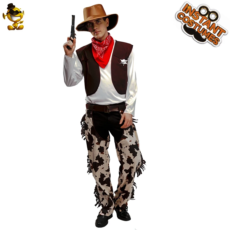 Wholesale Men's handsome Cowboy party Costume Halloween Cos Dress