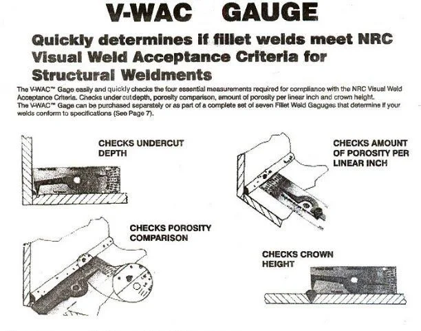 焊接 V-Wac Gauge 公制咬边焊接检测测量仪