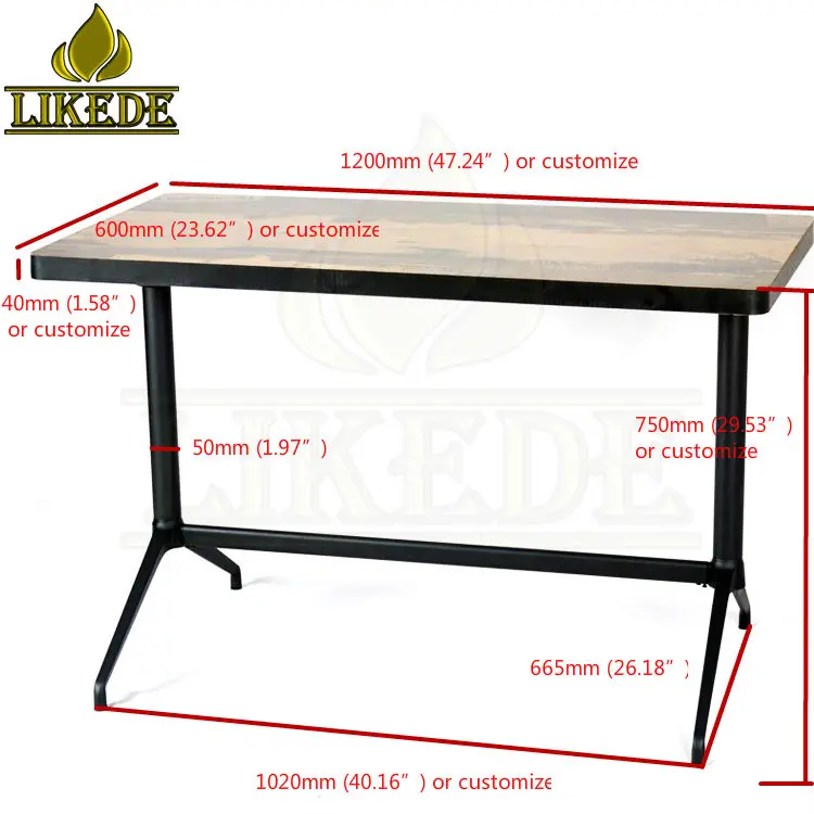 Outdoor Dining Rectangle Restaurant Table With Aluminum Base Stylish Outdoor Table for Enjoying Meals